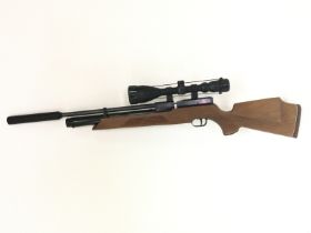 A cased Weihrauch HW 100 5.5mm/.22 air rifle with