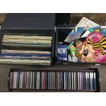 Two record cases containing LPs, 7inch singles and