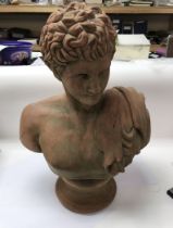 A late 19th century terracotta bust of a Roman emp