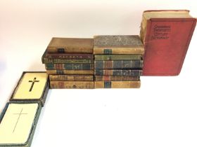 A box of antique books including Macbeth English e