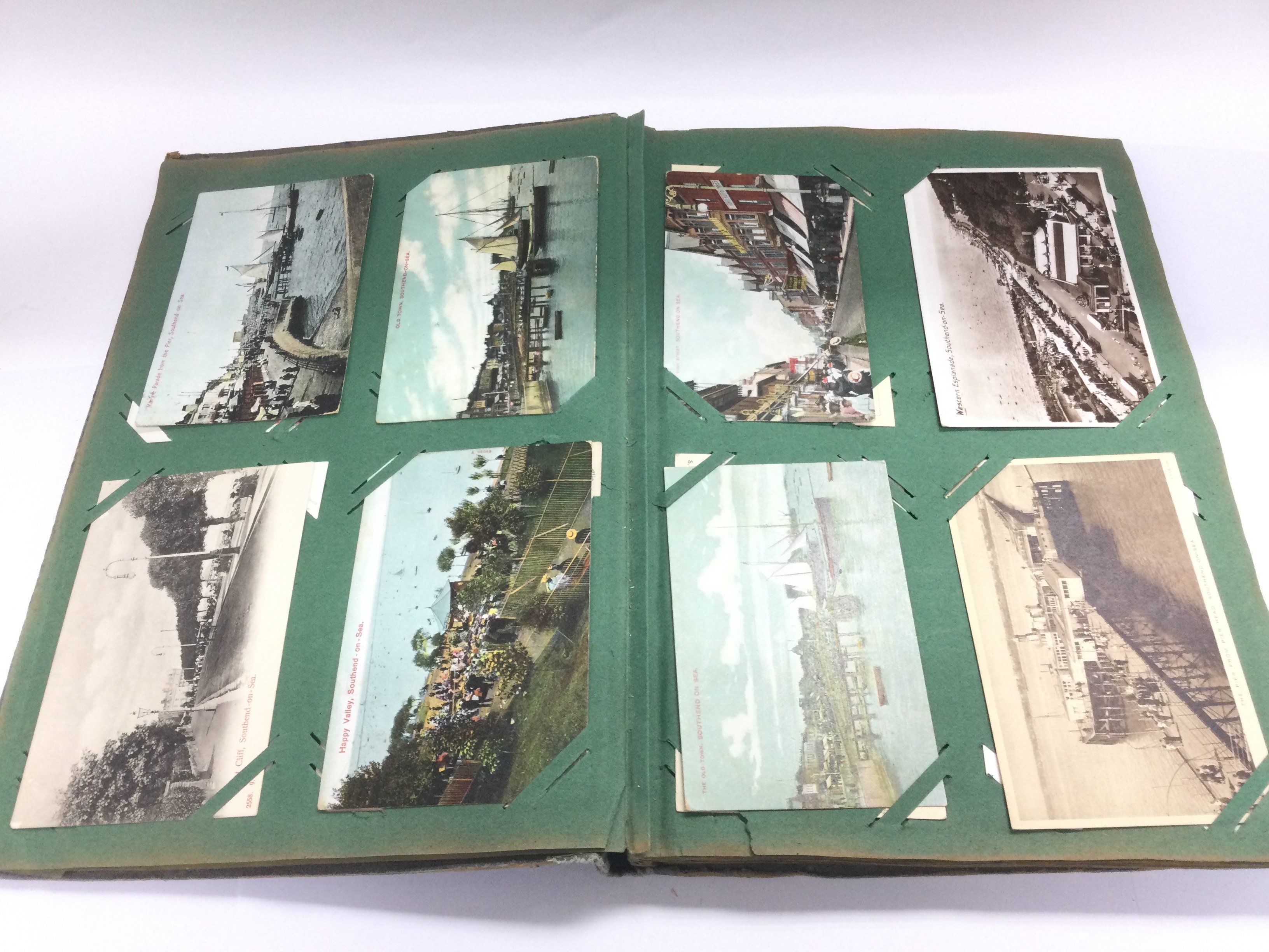 An album of vintage Southend on Sea postcards. Shipping category B.