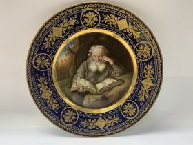 A Vienna porcelain cabinet plate, hand painted ima