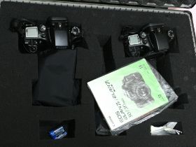 Two EOS 30 cameras in a fitted case without lens ,