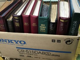 A box containing World stamp albums Great Britain