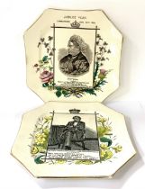 2 Commemorative plates featuring Queen Victoria and Benjamin Disraeli.