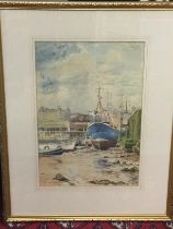 A framed watercolour by Edward Simpson depicting s