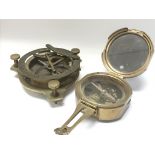 Two Stanley brass compasses