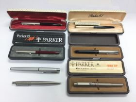 A collection of Parker pens. Shipping category B.