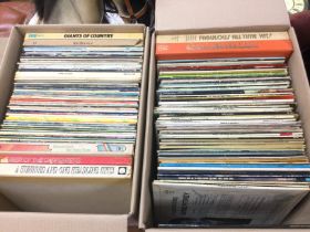 Two boxes of LPs by various artists including Flee