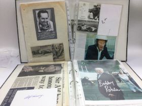 Two binders of sporting autographs including Stirl