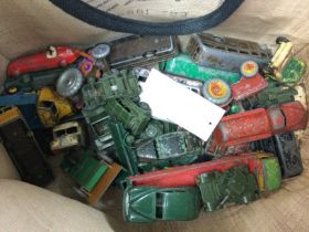 A collection of mixed vintage Playworn Dinky toys.