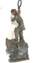 A spelter figure of a seaman. 55cm tall and 22cm w