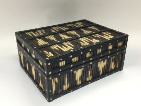 A porcupine quill box, approx 20cm x 16cm x 9cm. Shipping category B.