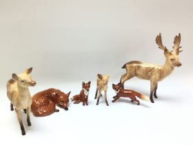 Beswick foxes and deer, no obvious damage or resto