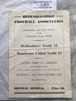 55/56 Bedfordshire FA v Manchester United Youth Fo