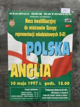 1997 Poland U21 v England Football Adverting Poste