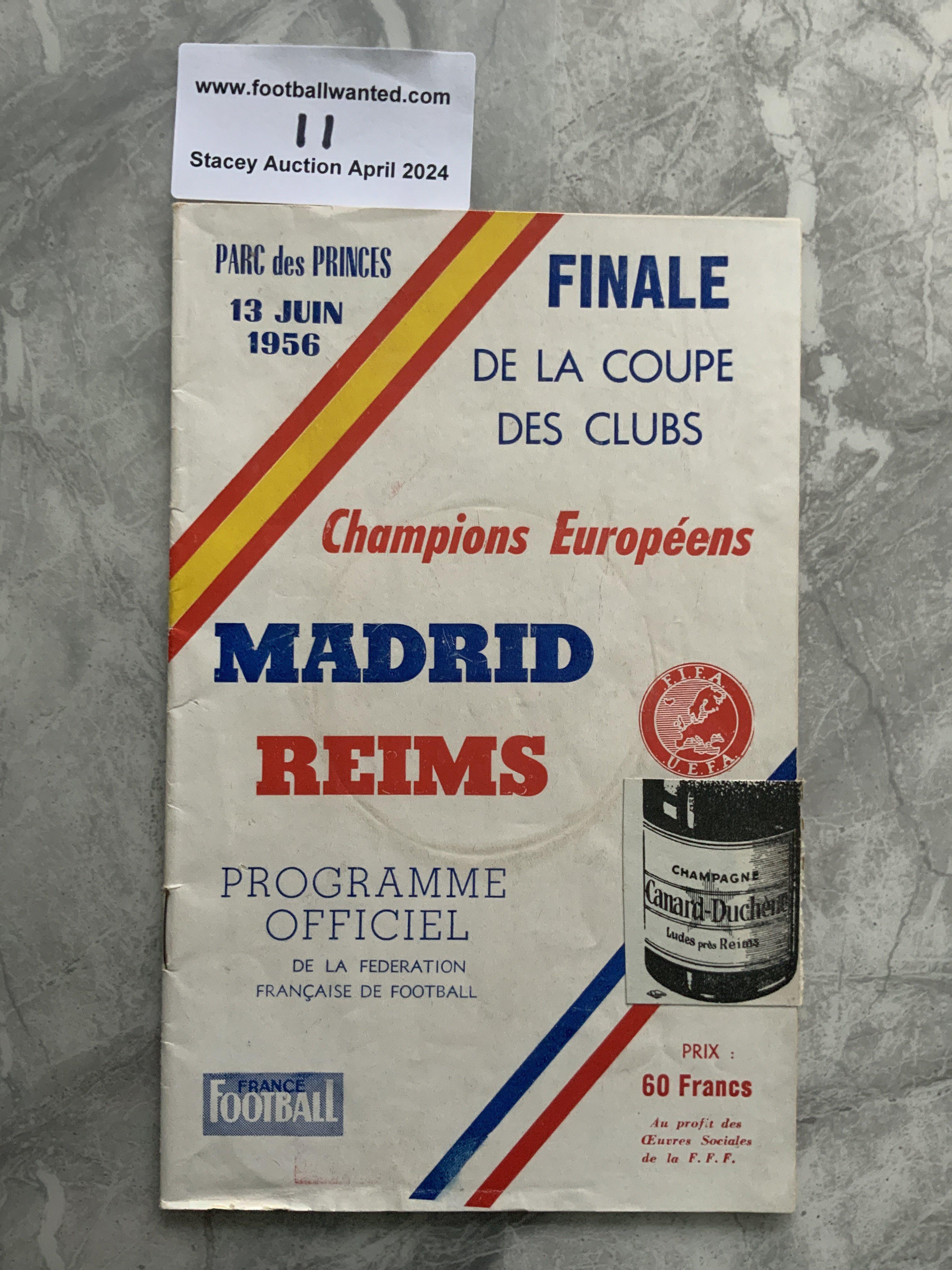 1956 European Cup Final Football Programme: Incred
