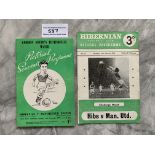 1950s Hibernian v Manchester United Football Progr