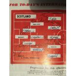 1959 Scotland Team Signed Football Programme: Team
