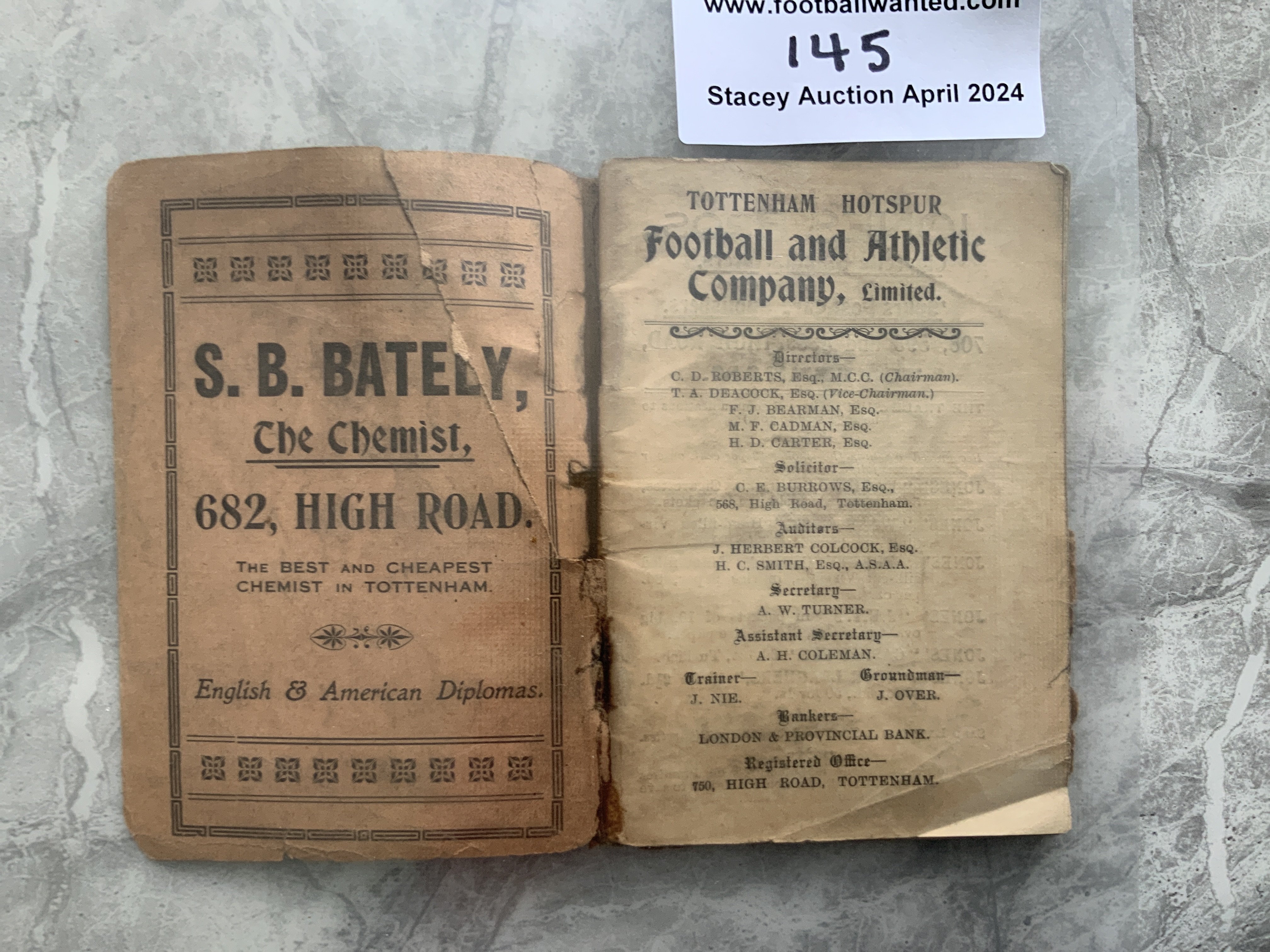 1912 - 1913 Tottenham Football Handbook: Complete - Image 5 of 5