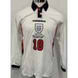 Teddy Sheringham 1998 World Cup England Match Issu