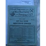 36/37 West Ham v Sheffield United Football Program