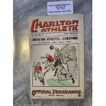 38/39 Charlton v Liverpool Football Programme: Goo