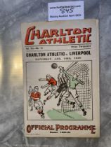 38/39 Charlton v Liverpool Football Programme: Goo