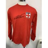 England Geoff Hurst Signed Football Shirt: Red lon