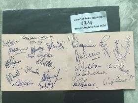 53/54 Tottenham Squad Signed Autograph Page: Remov