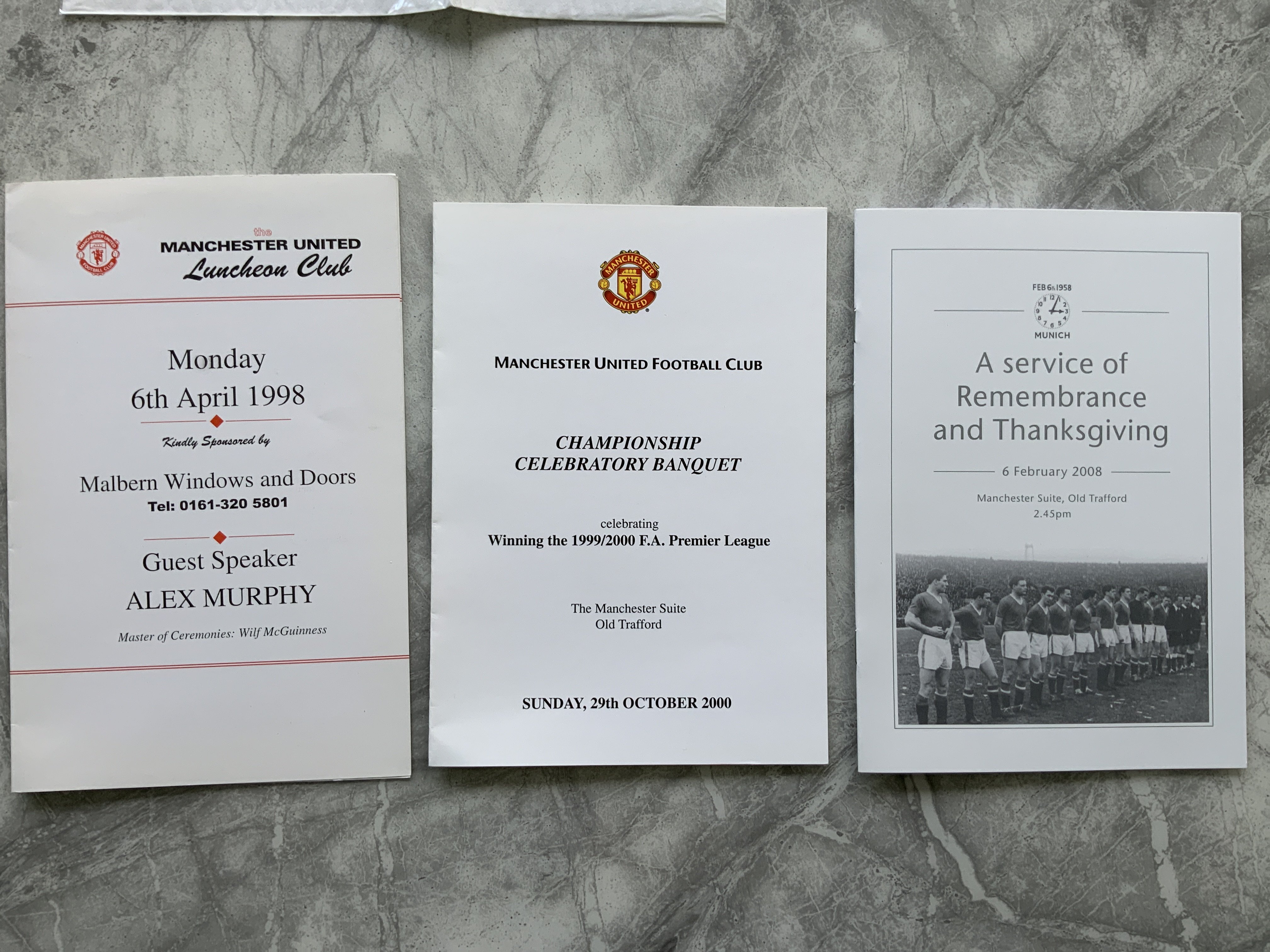 Manchester United Football Menus: 97/98, 99/00 Lea