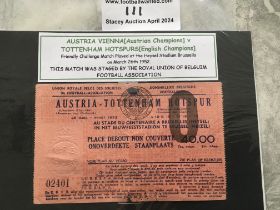 1952 Austria Vienna v Tottenham Football Ticket: R