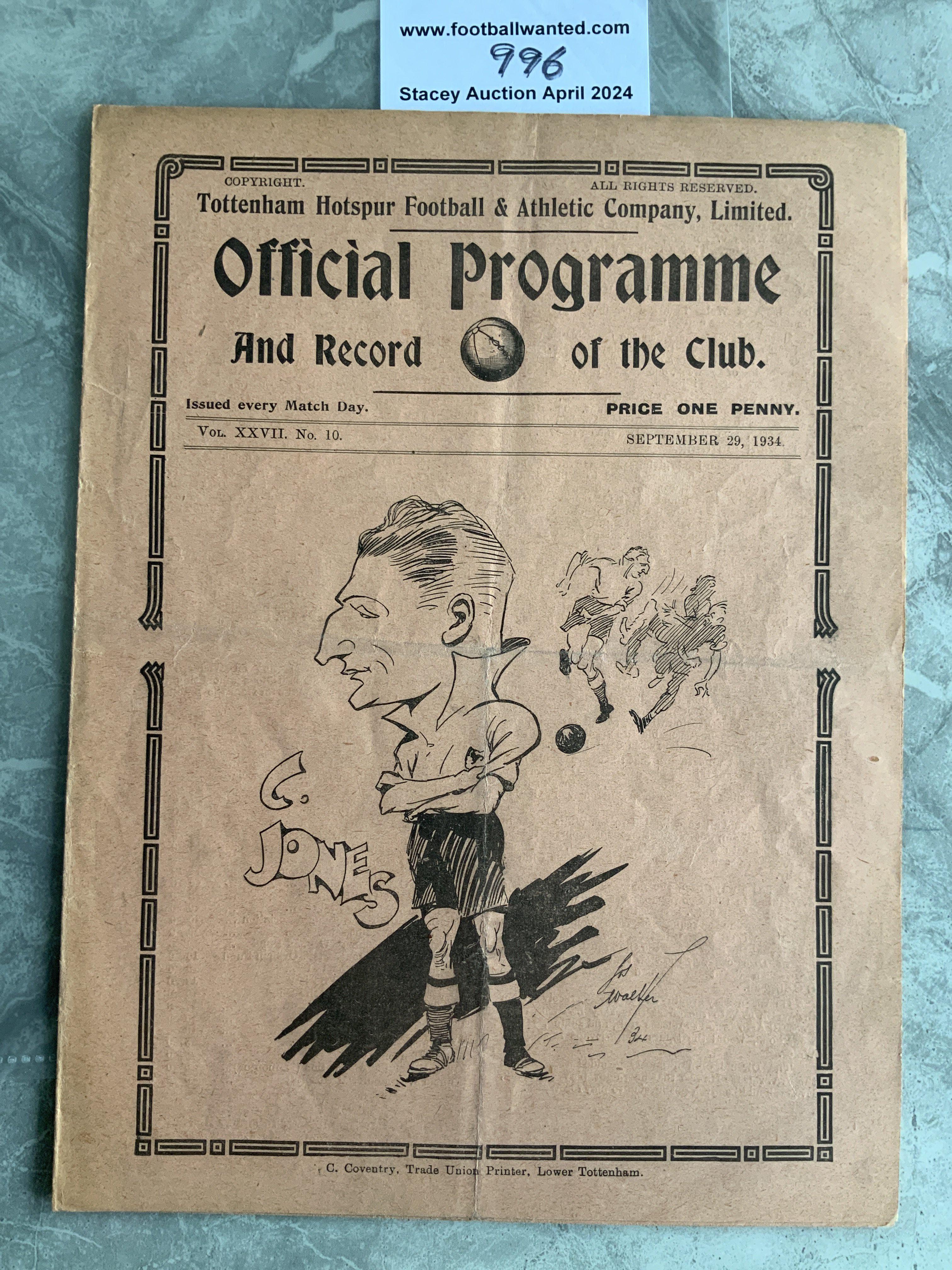 34/35 Tottenham Reserves v QPR Football Programme: