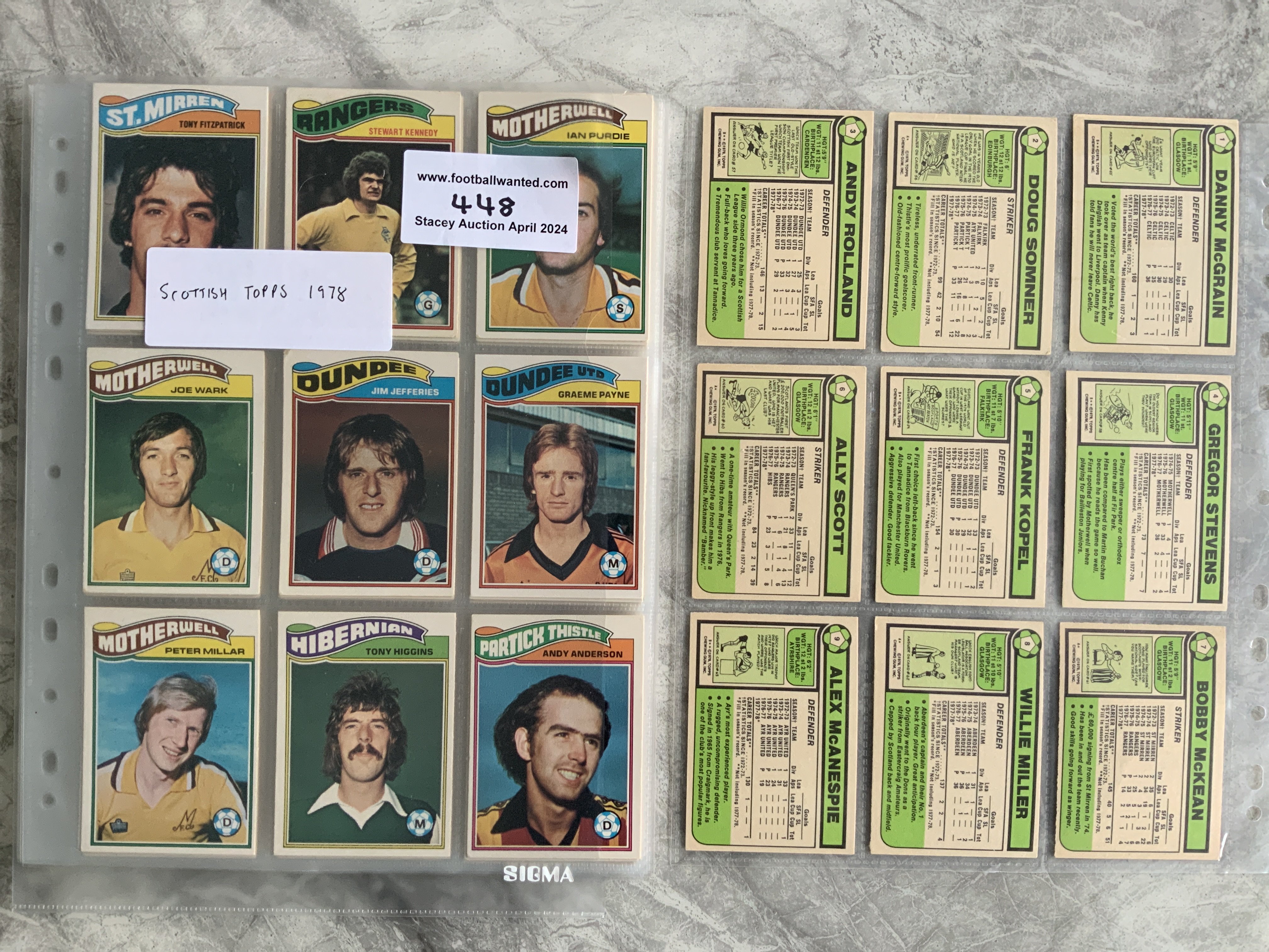 Topps 1978 Scottish Footballers Football Card Set: - Image 2 of 3