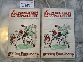 Charlton 36/37 Home Football Programmes: Good cond