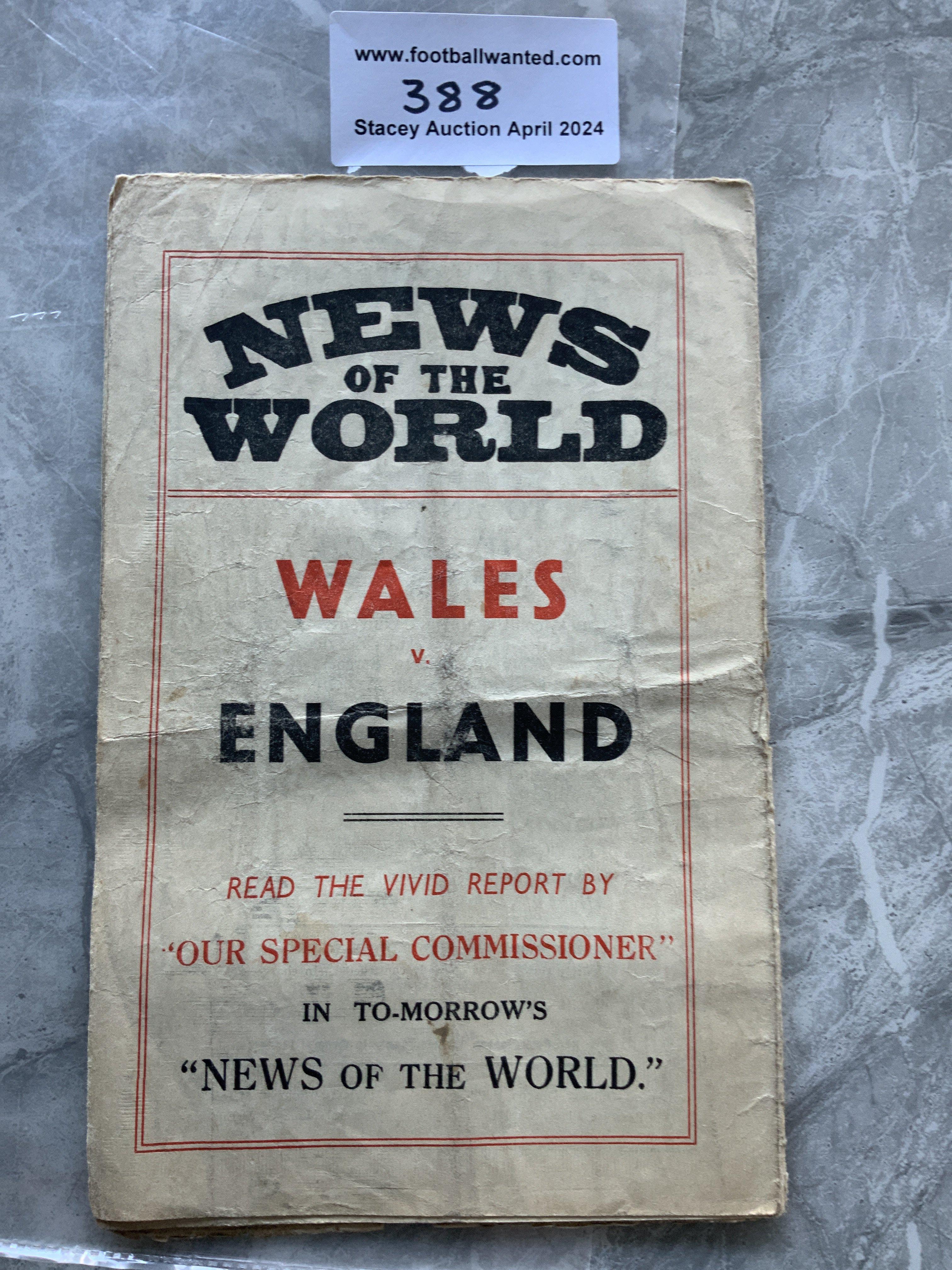 1938 Wales v England Football Programme: Played at - Image 4 of 4