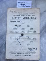 45/46 Leicester City v Chelsea Football Programme: