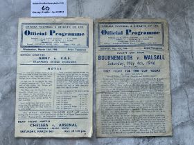 45/46 Football Programmes At Chelsea: South Cup Fi