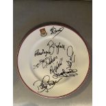 West Ham Signed Football Plate: Official plate wit