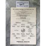 62/63 Chelsea v Morton Football Programme: Single