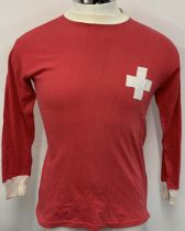 Switzerland Football Shirt: Red long sleeve with w