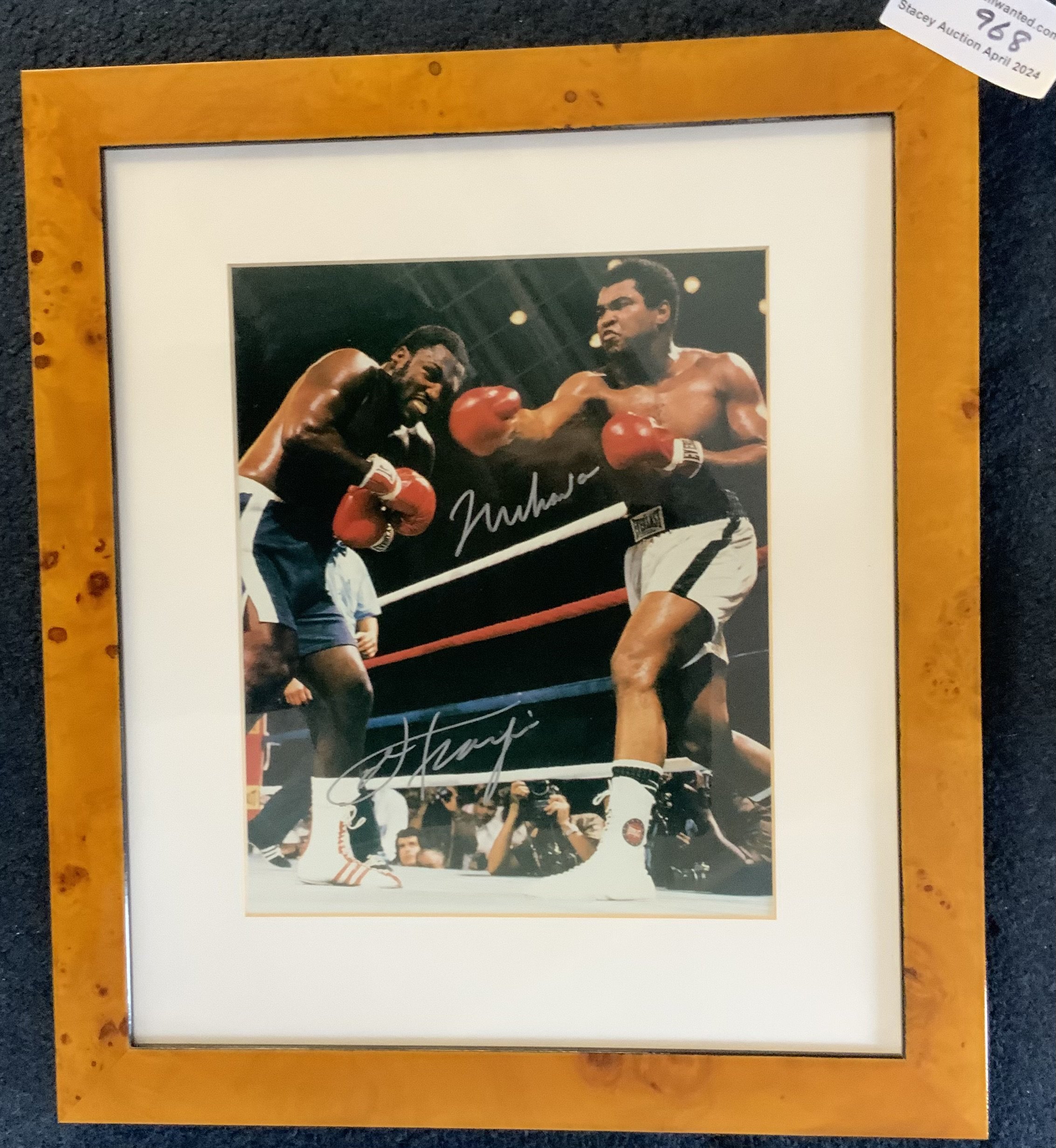 Ali + Frazier Signed Framed Boxing Photo: Thriller
