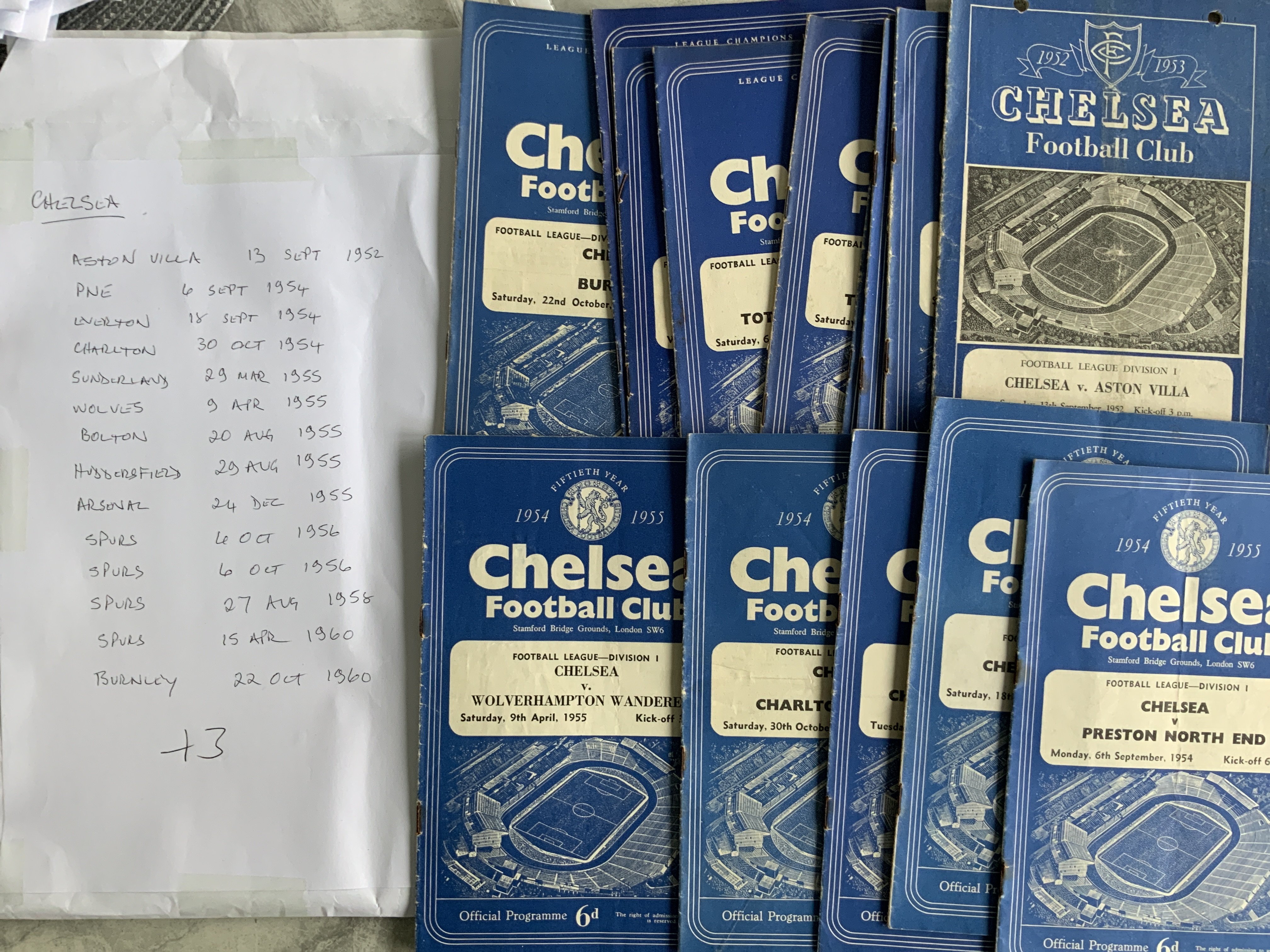 Chelsea 1950s Football Programmes: 14 homes from 1 - Image 2 of 2