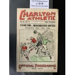 38/39 Charlton v Manchester United Football Progra