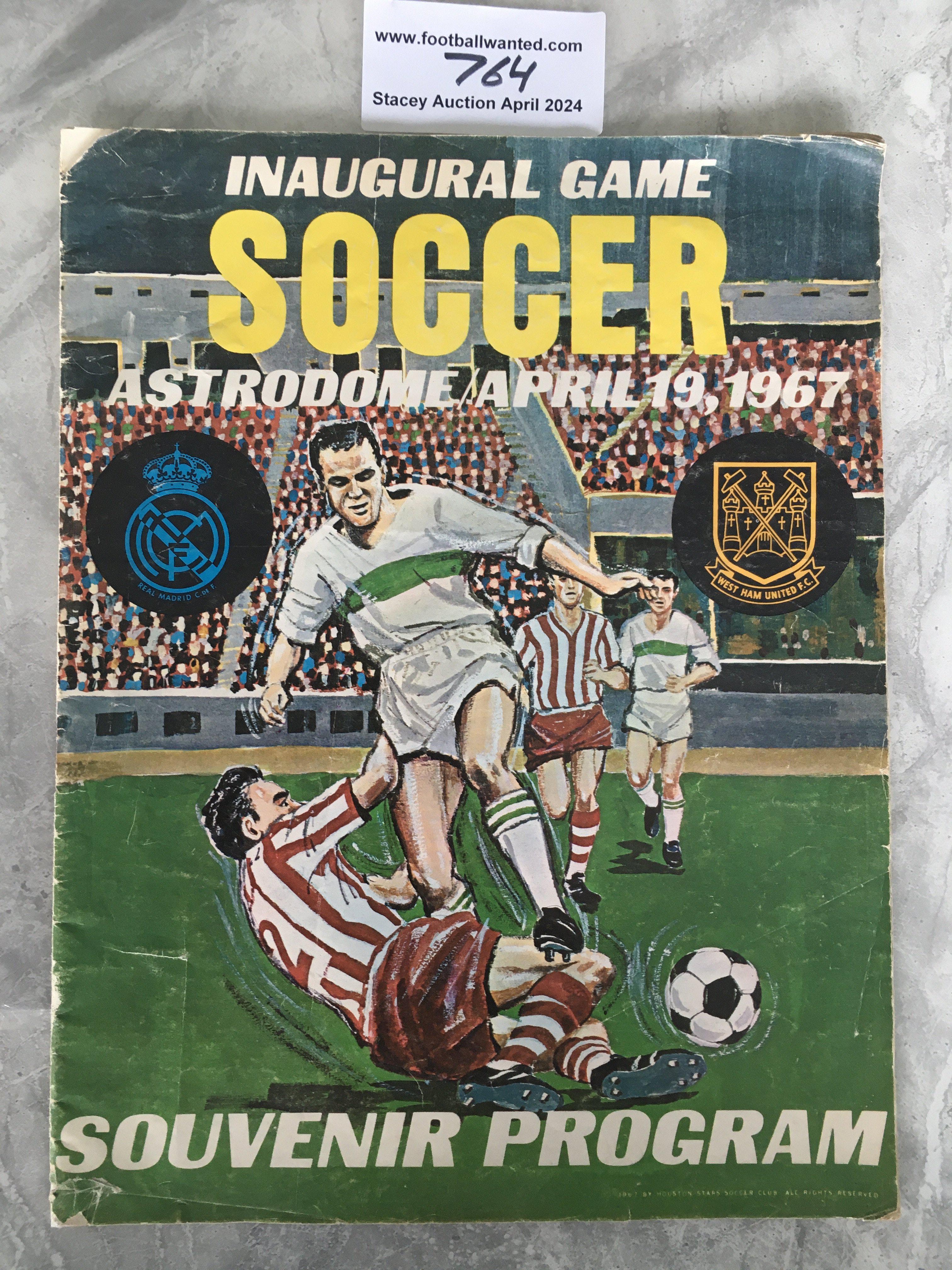 1967 Real Madrid v West Ham In USA Football Progra