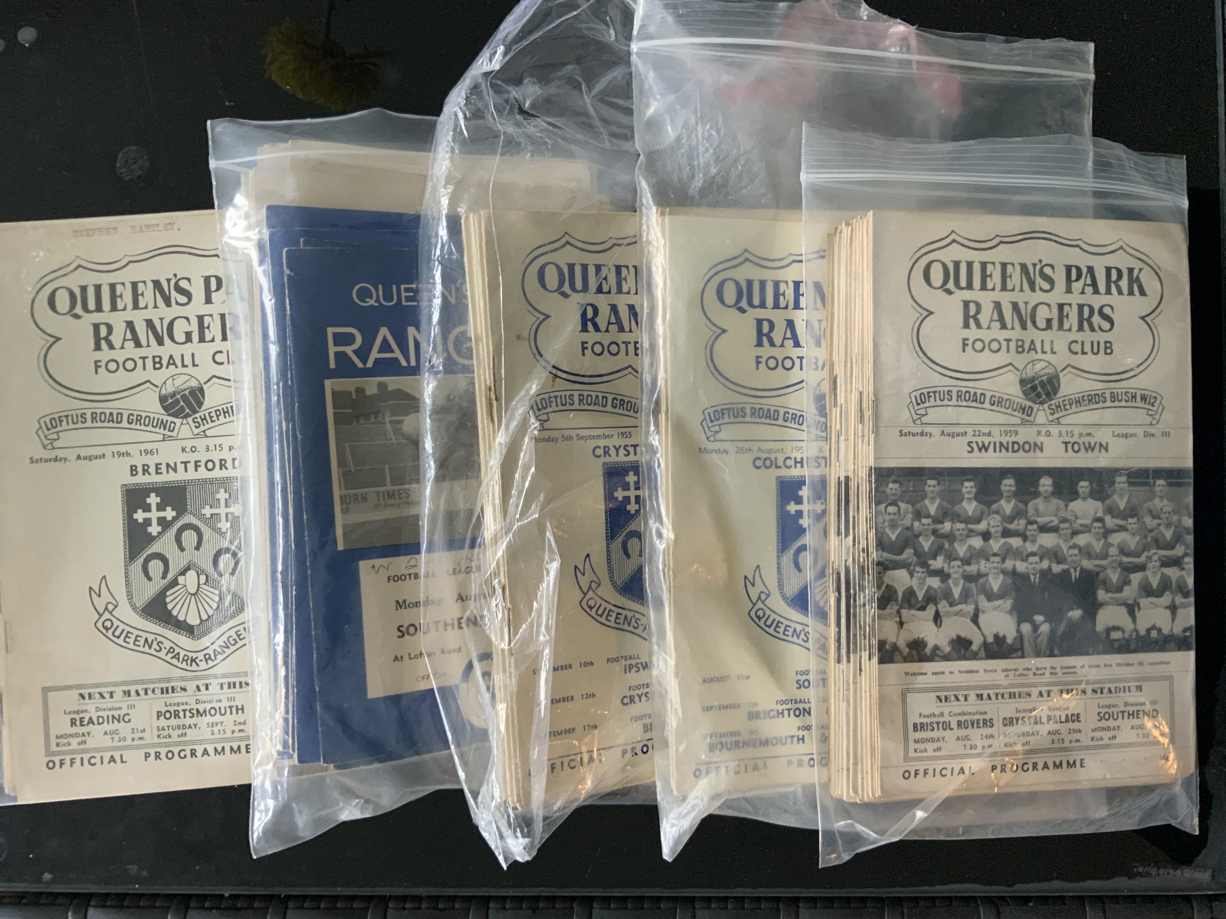 QPR Home Football Programmes: 55/56 x 11, 56/57 x