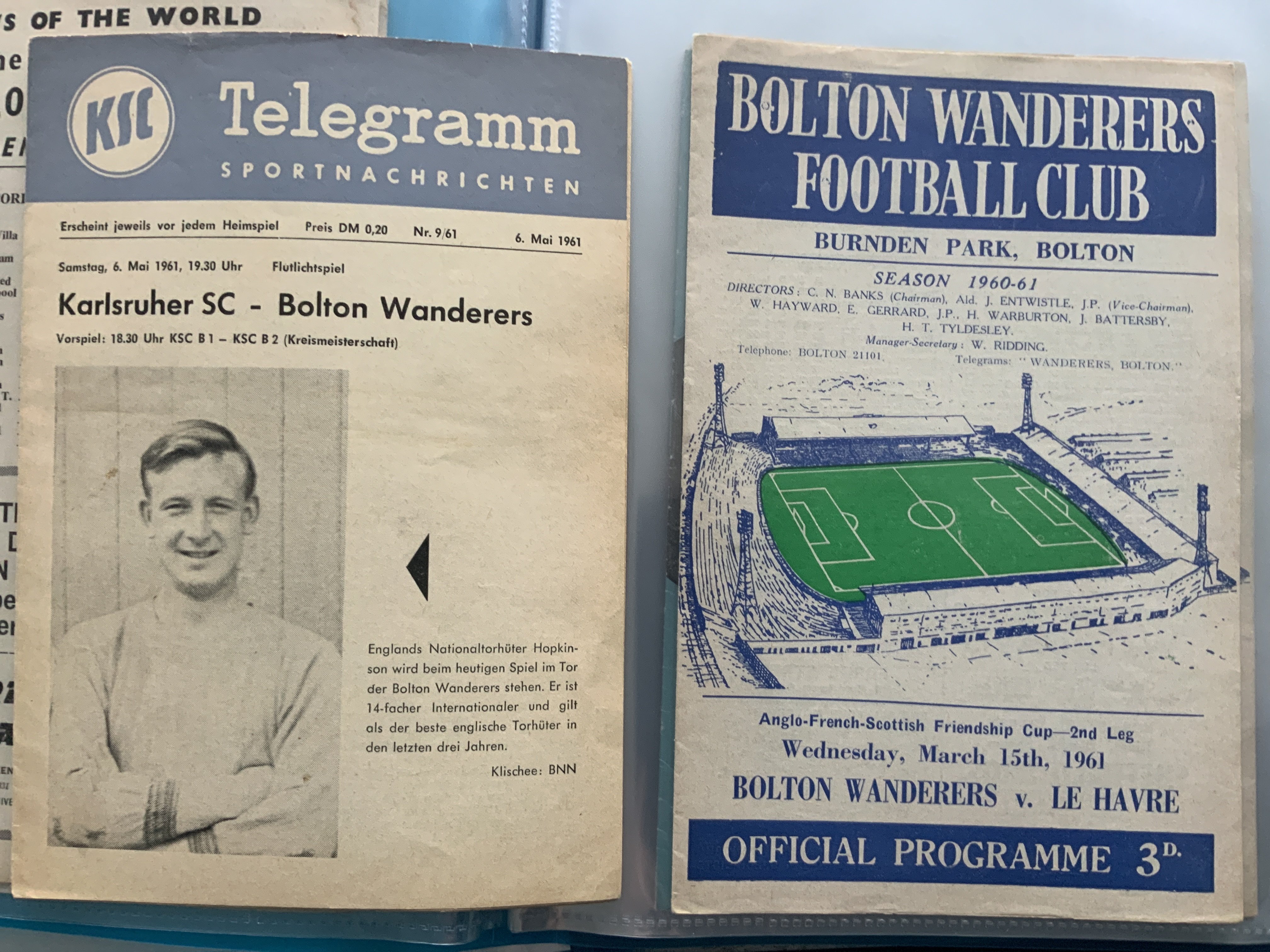 Bolton Wanderers 60/61 Football Programmes: Near c - Image 2 of 3