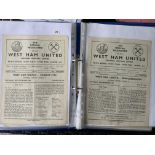 57/58 West Ham Complete Home Football Programmes: