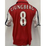 Llungberg Arsenal 2000 - 2001 Match Worn Signed Fo