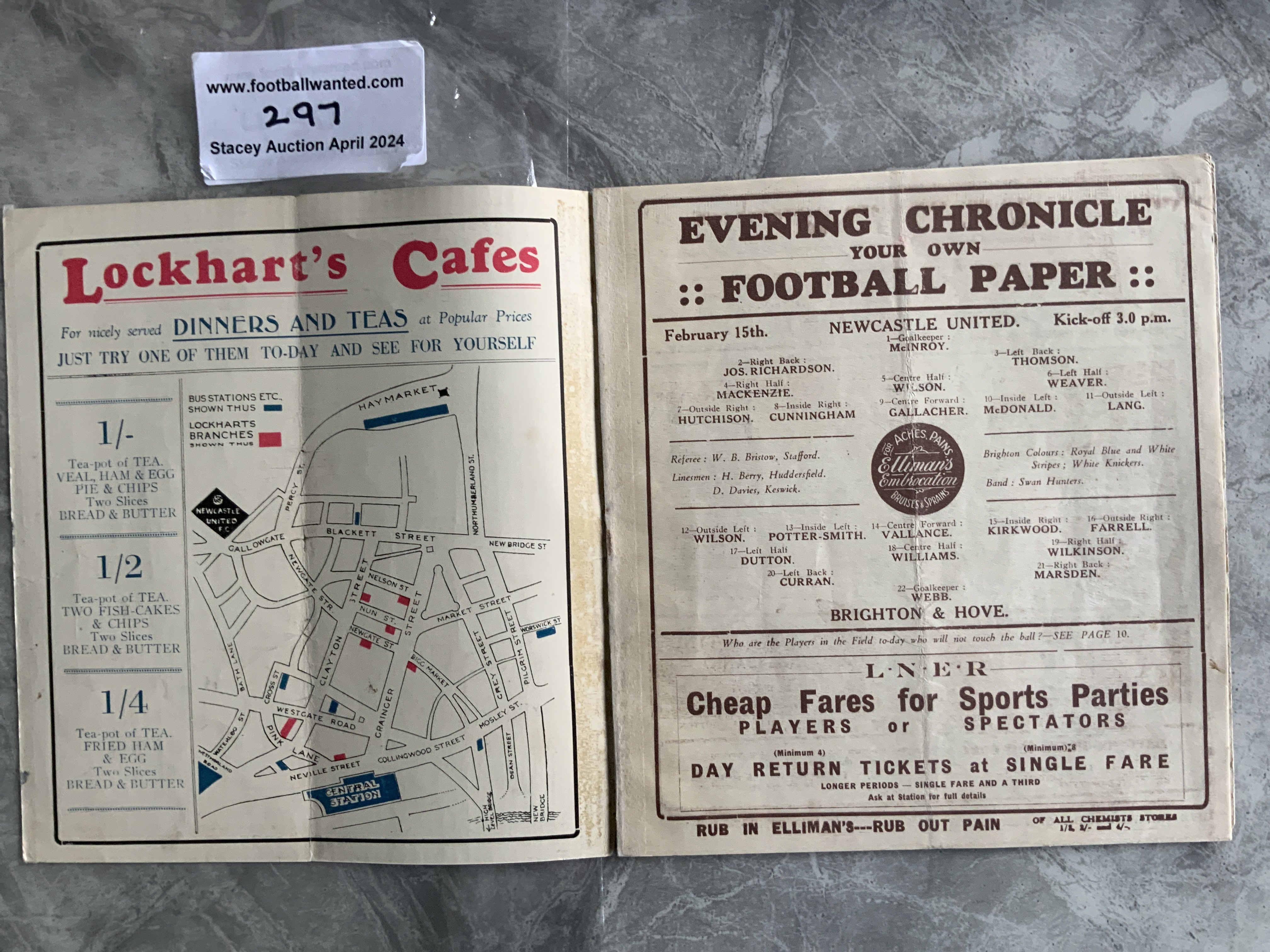 29/30 Newcastle v Brighton FA Cup Football Program - Image 2 of 2